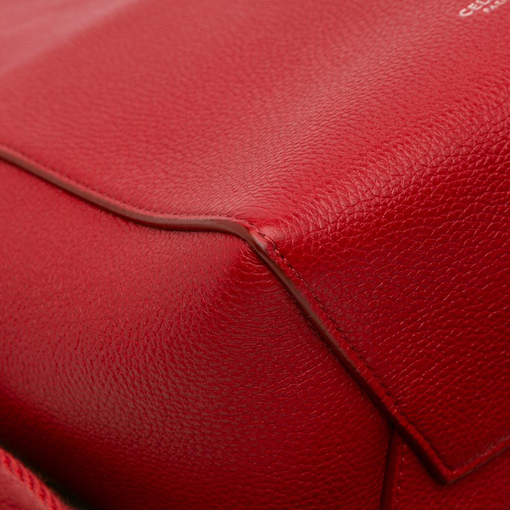 Celine B Celine Red Calf Leather Small Seau Sangle Bucket Bag Italy