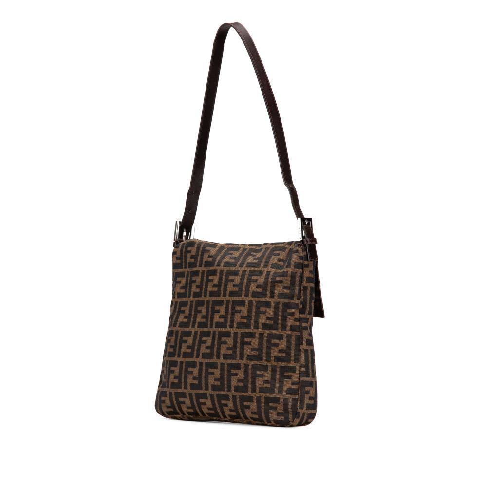 Fendi B Fendi Brown Canvas Fabric Zucca Shoulder Bag Italy