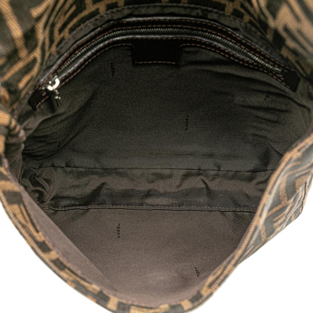 Fendi B Fendi Brown Canvas Fabric Zucca Shoulder Bag Italy