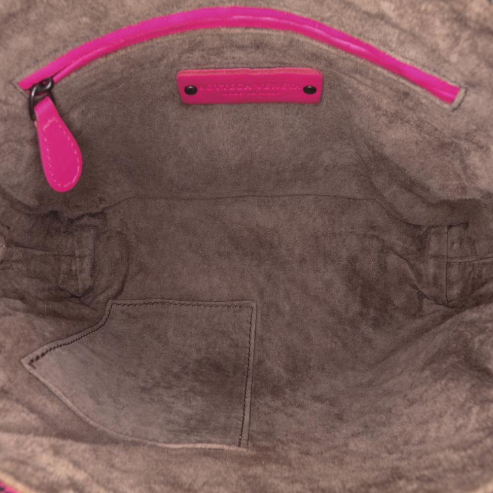 Bottega Veneta B Bottega Veneta Pink Hot Pink Nappa Leather Leather Nappa Intrecciato Nodini Crossbody Italy