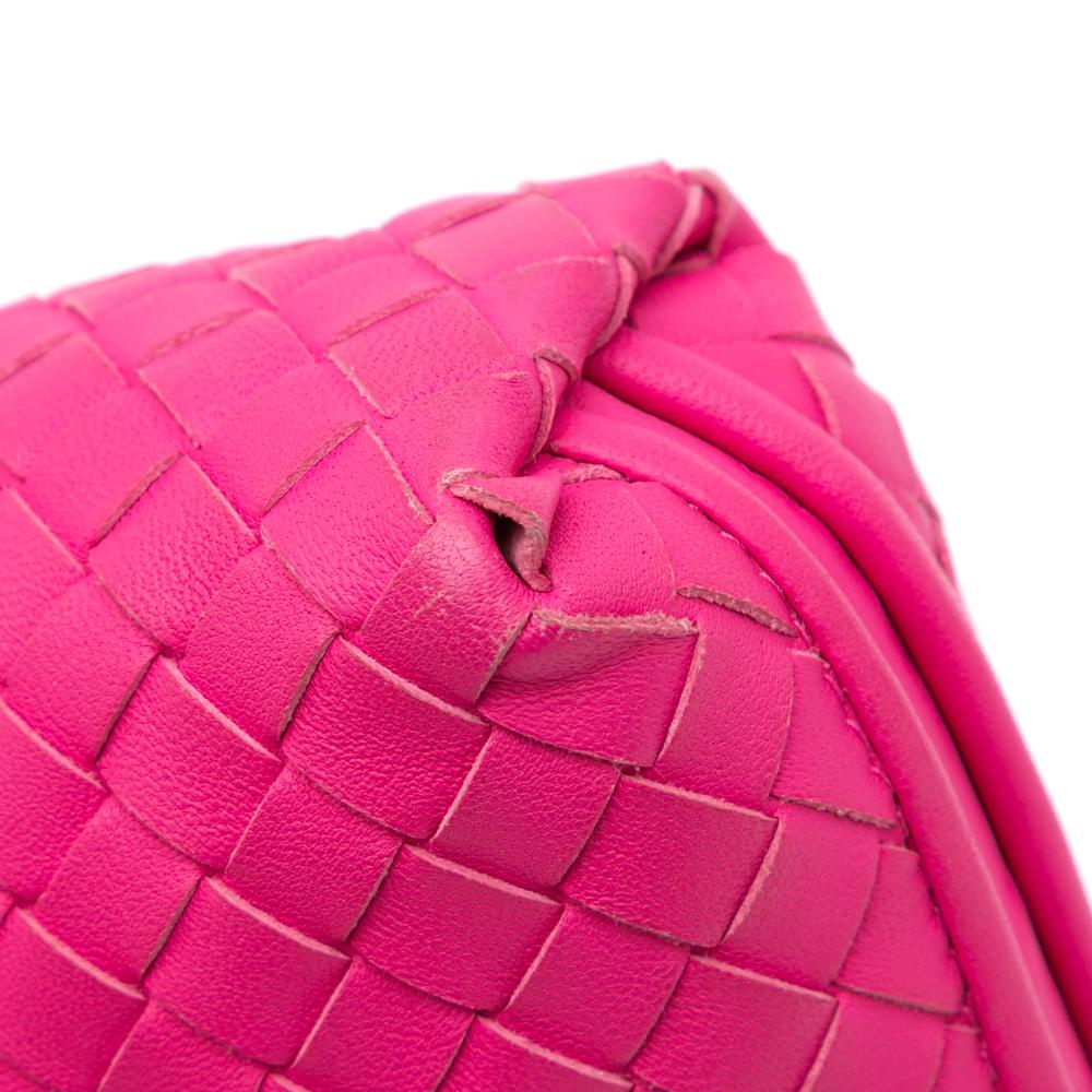 Bottega Veneta B Bottega Veneta Pink Hot Pink Nappa Leather Leather Nappa Intrecciato Nodini Crossbody Italy