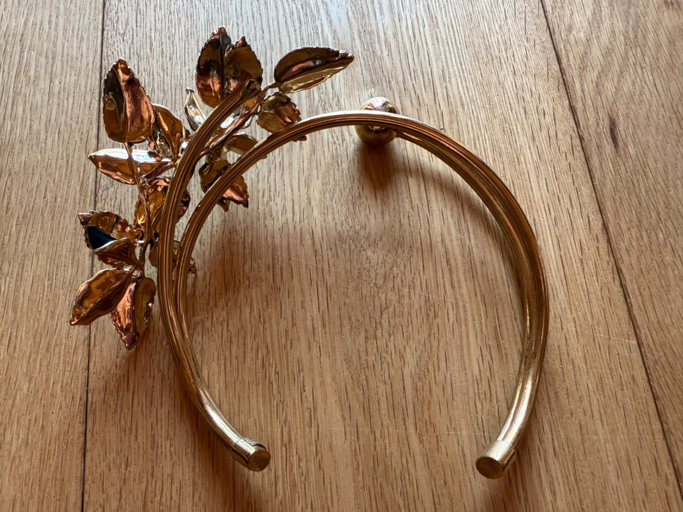 Elie Saab Magnificent blue and gold floral collar necklace