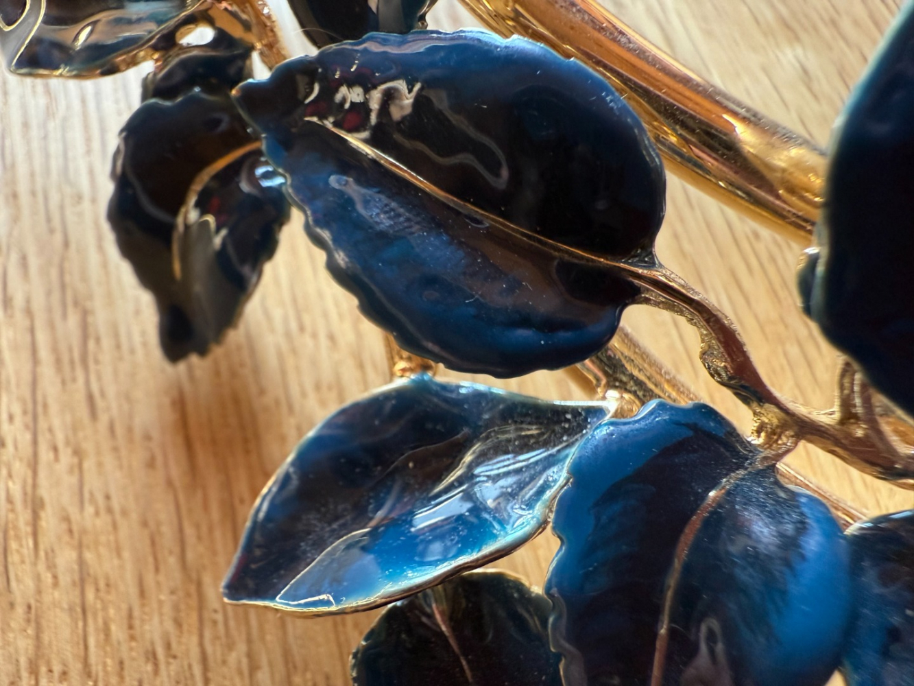 Elie Saab Magnificent blue and gold floral collar necklace