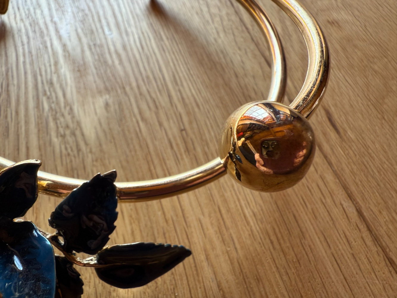 Elie Saab Magnificent blue and gold floral collar necklace