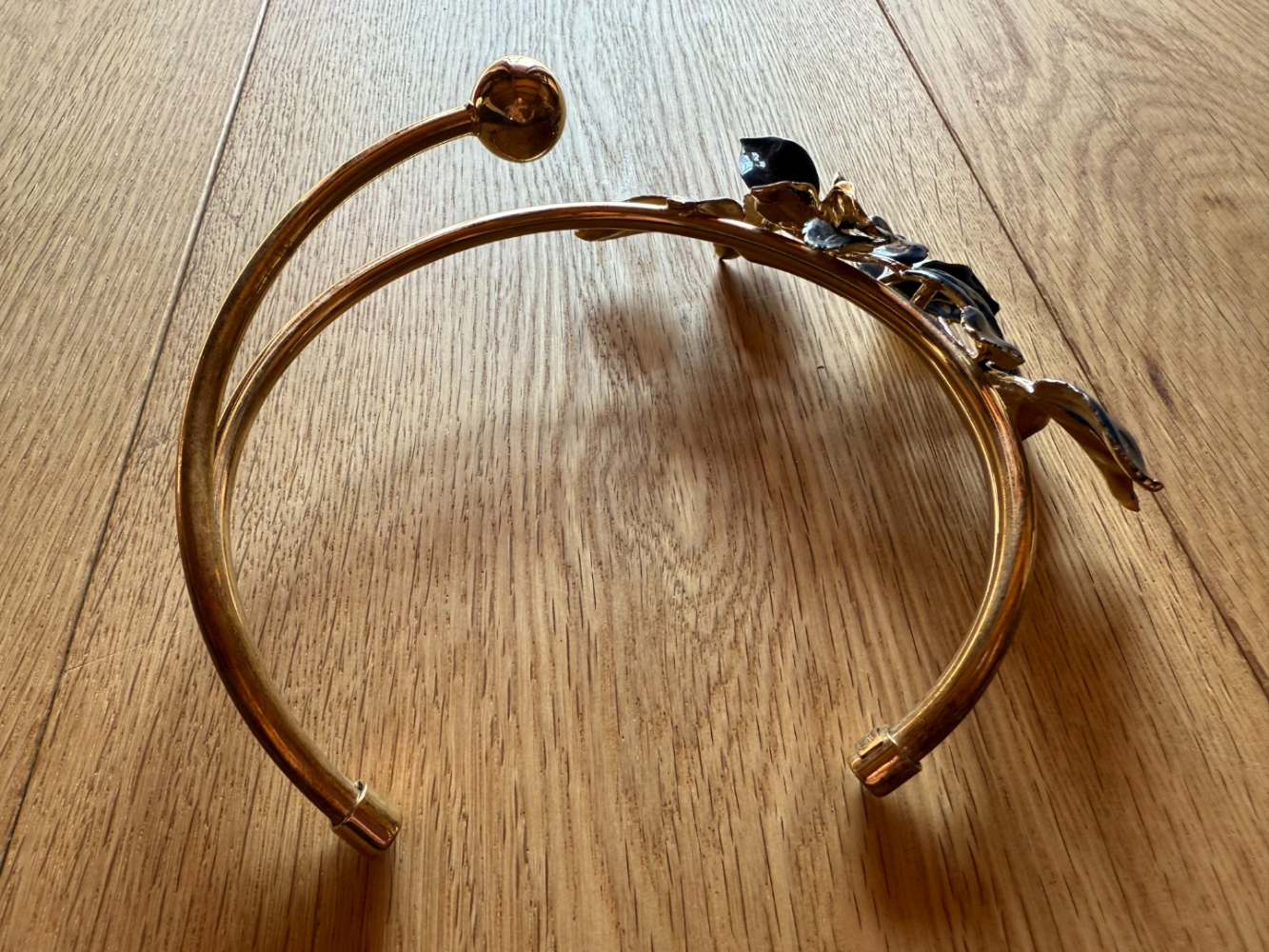 Elie Saab Magnificent blue and gold floral collar necklace