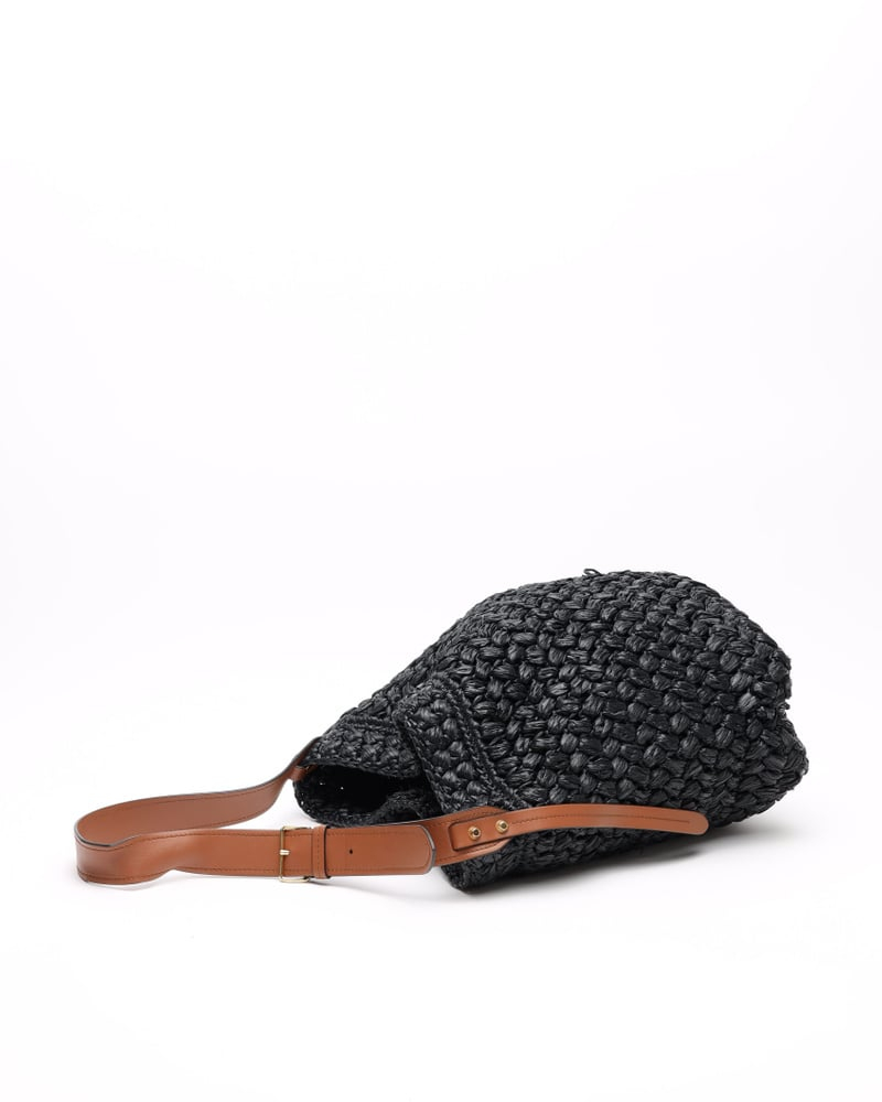 Prada Raffia City Calf Bucket Bag