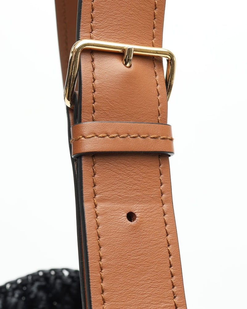 Prada Raffia City Calf Bucket Bag