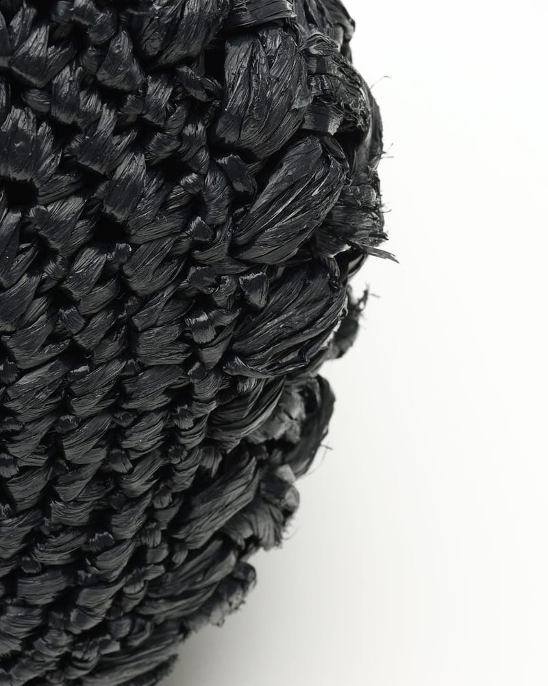 Prada Raffia City Calf Bucket Bag