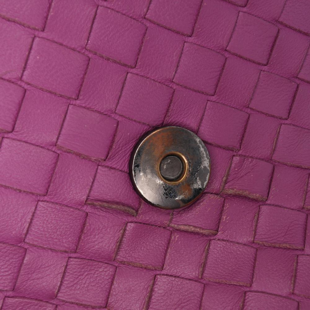 Bottega Veneta Purple Small Nappa Intrecciato Olympia Shoulder Bag Italy