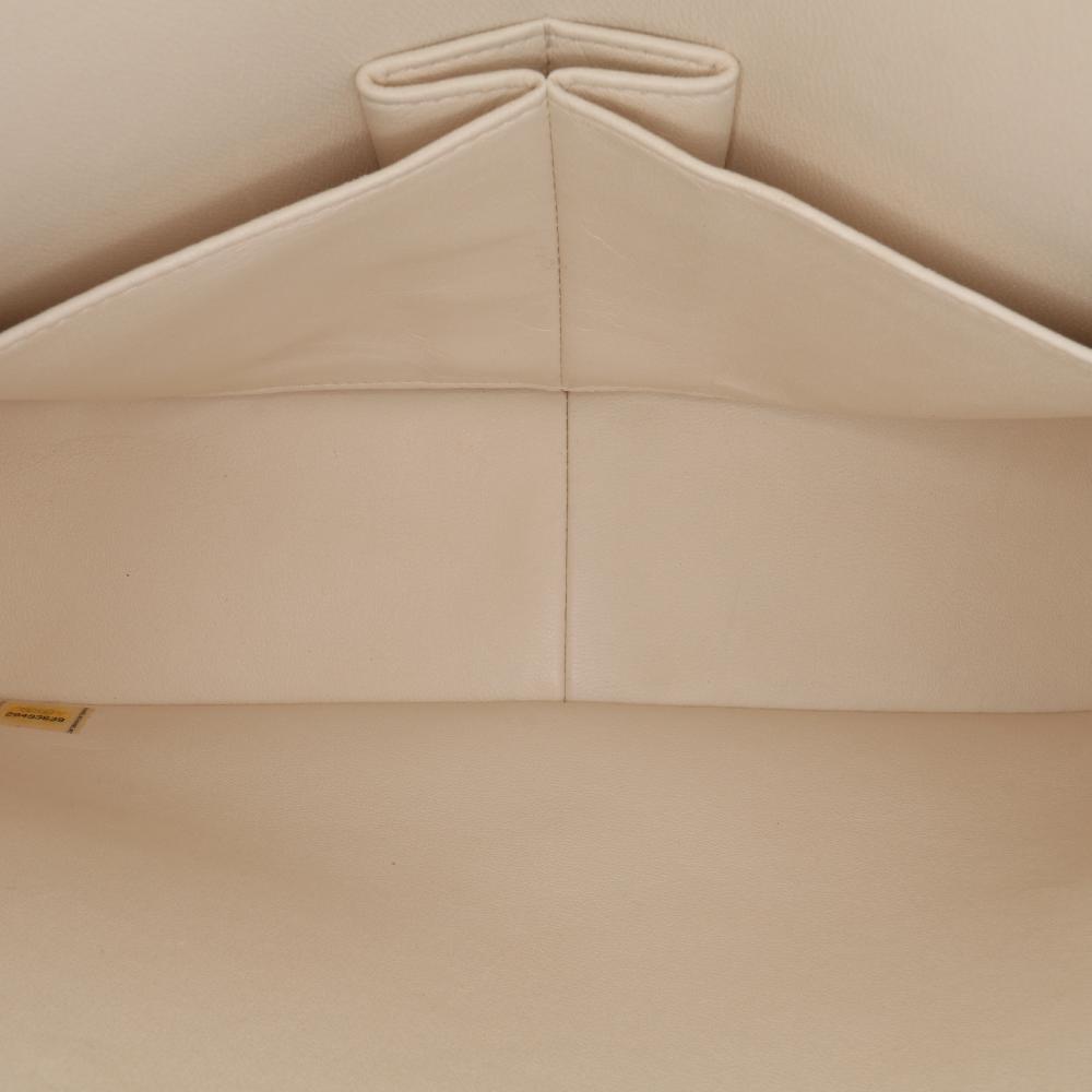 Chanel B Chanel White Ivory Caviar Leather Leather Jumbo Classic Caviar Double Flap Italy