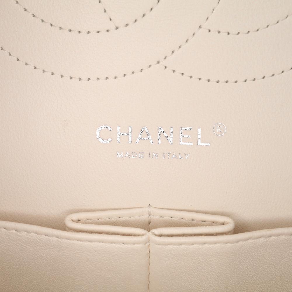 Chanel B Chanel White Ivory Caviar Leather Leather Jumbo Classic Caviar Double Flap Italy