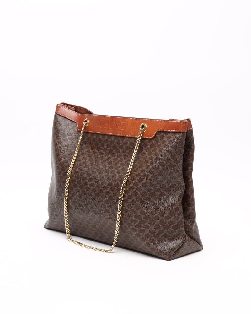 Celine Céline Macadam Chain Tote Bag