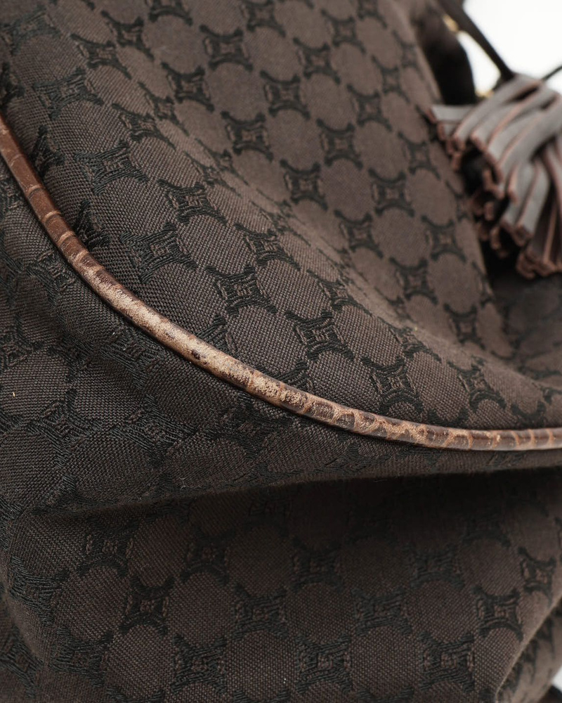 Celine Céline Triomphe Croc Tassel Bag