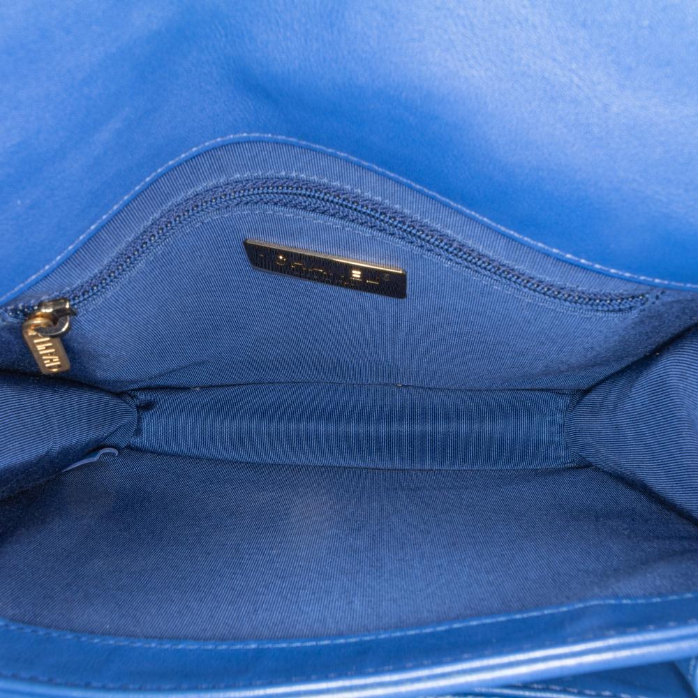 Chanel AB Chanel Blue Calf Leather Small Quilted skin Chain Handle Flap Italy