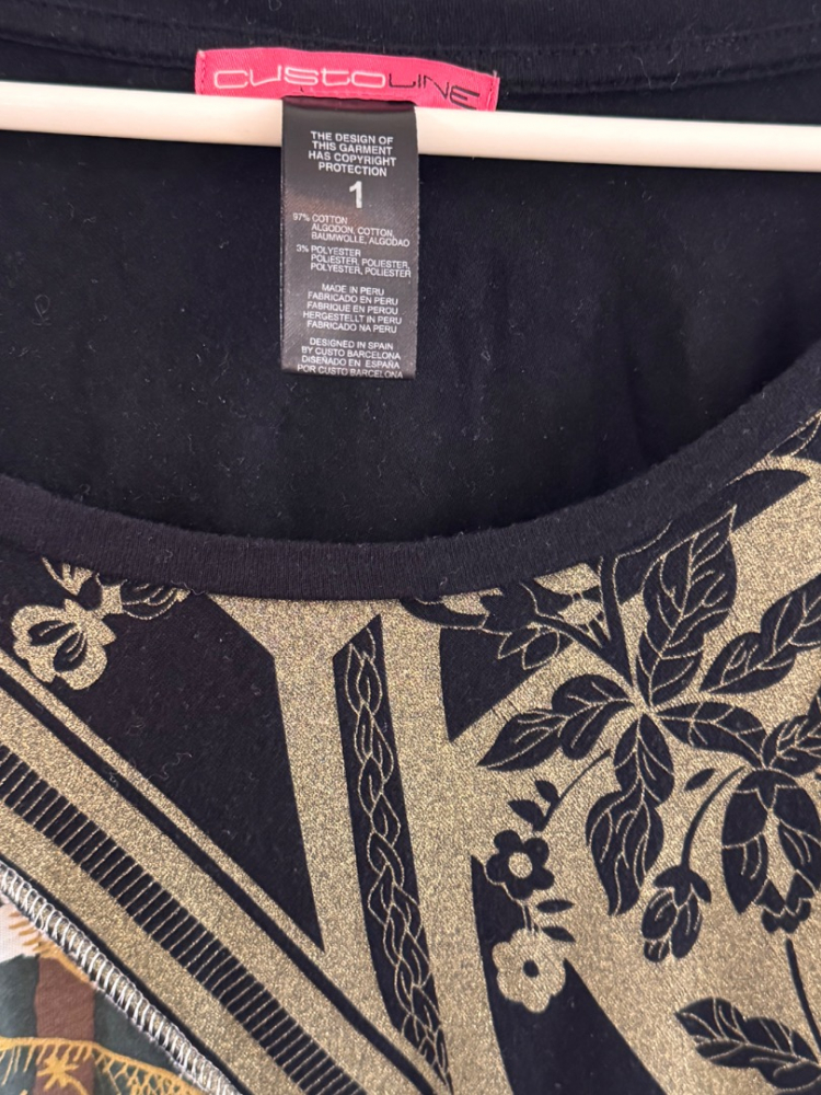 Custo Barcelona Black Label Parsley Motif long arm shirt