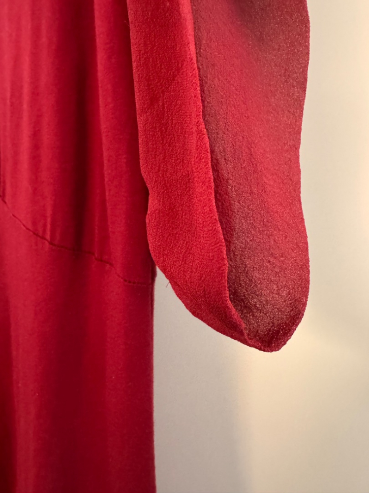 Twinset Robe élastique en maille brodée de fleurs avec empiècements en organza de soie