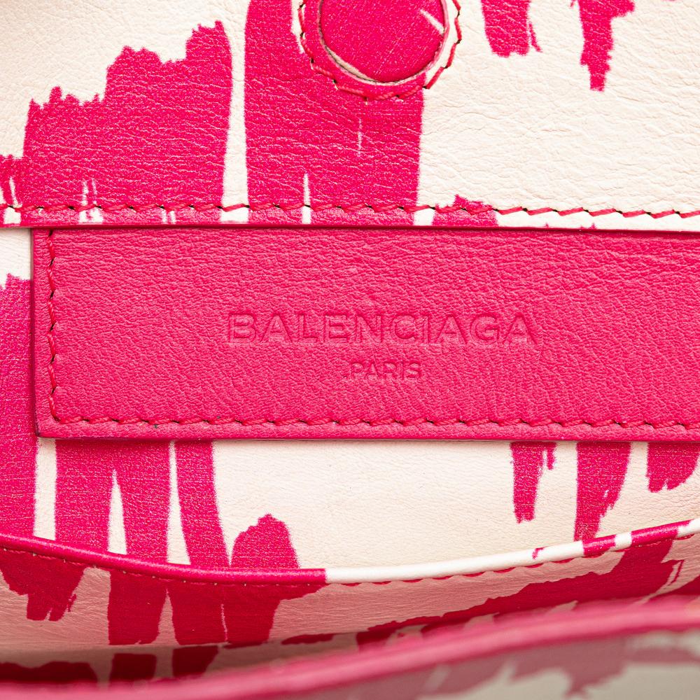 Balenciaga B Balenciaga Pink Calf Leather Mini Papier A4 Satchel Italy