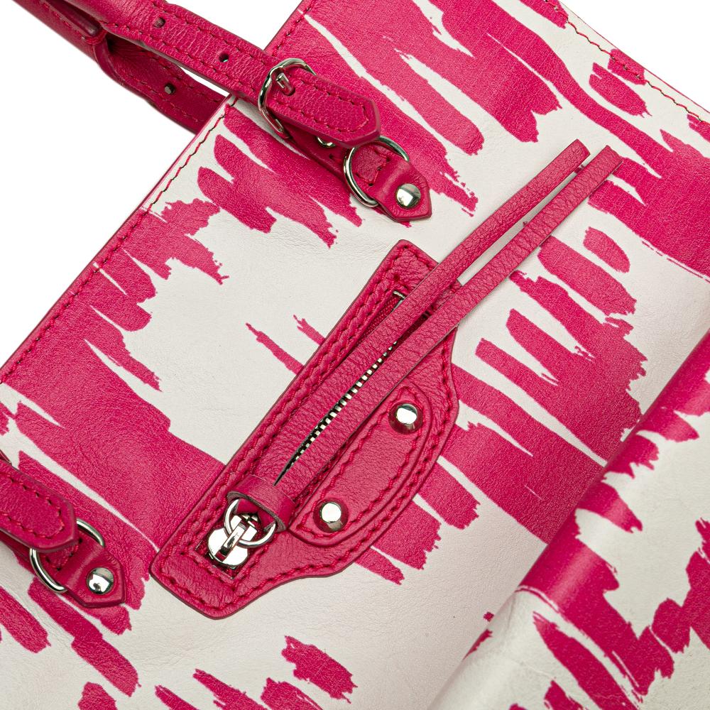 Balenciaga B Balenciaga Pink Calf Leather Mini Papier A4 Satchel Italy
