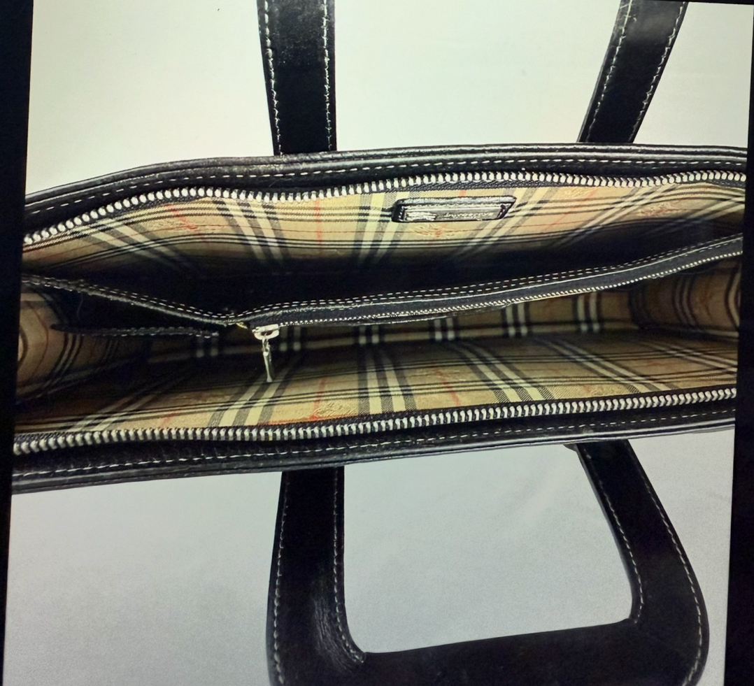 Burberry Soft Back Leather Business Bag