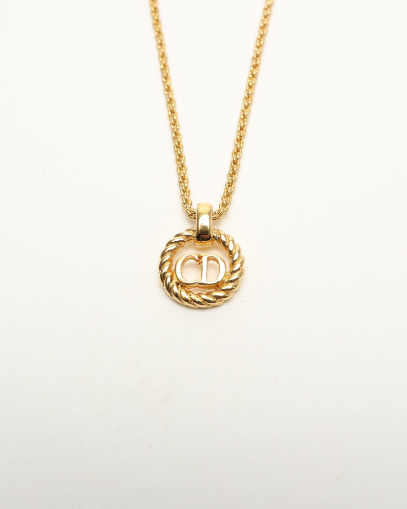 Christian Dior Dior Twist Ring Logo Necklace
