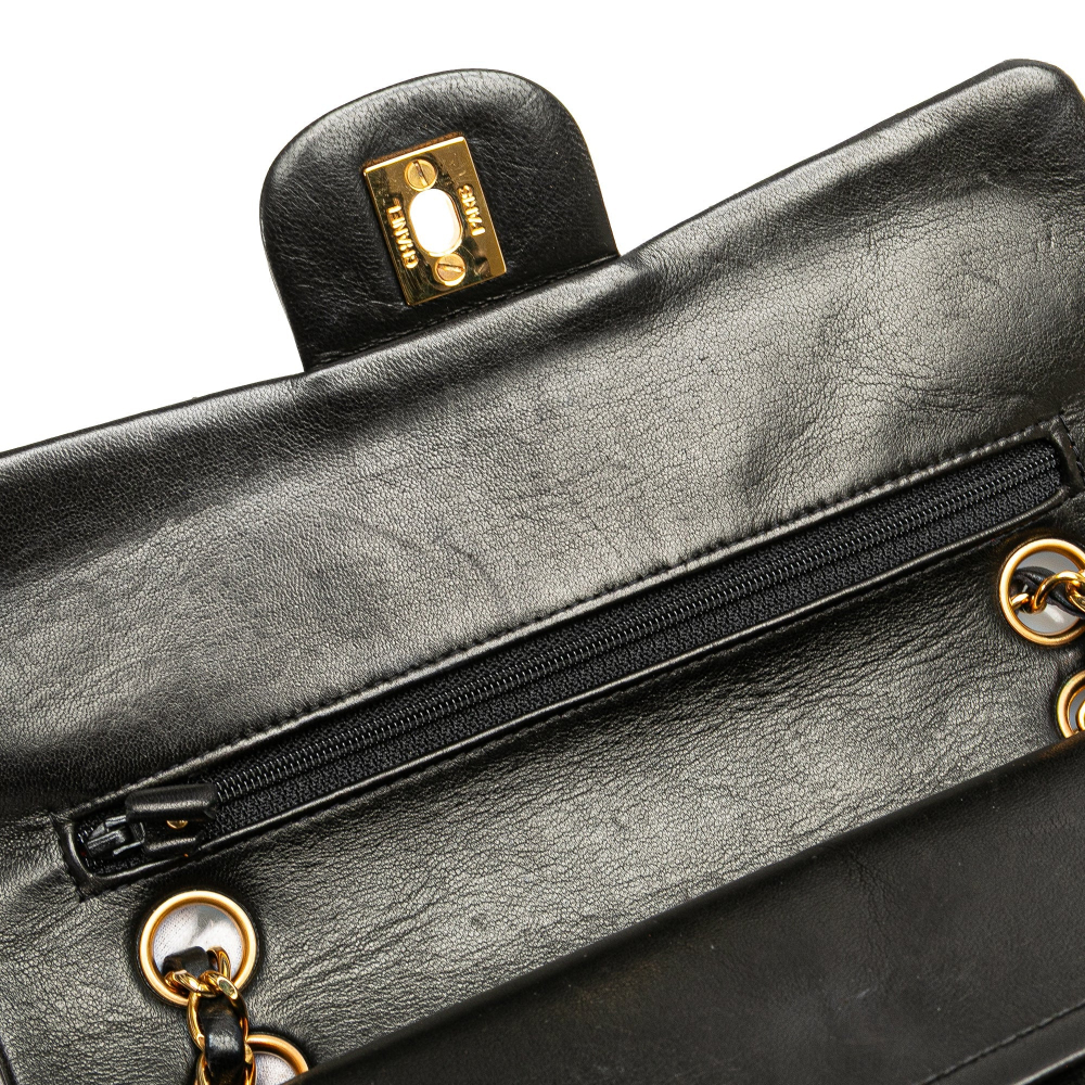 Chanel Classic Double Flap Small Matelassè Lambskin Flap Shoulder Bag Black