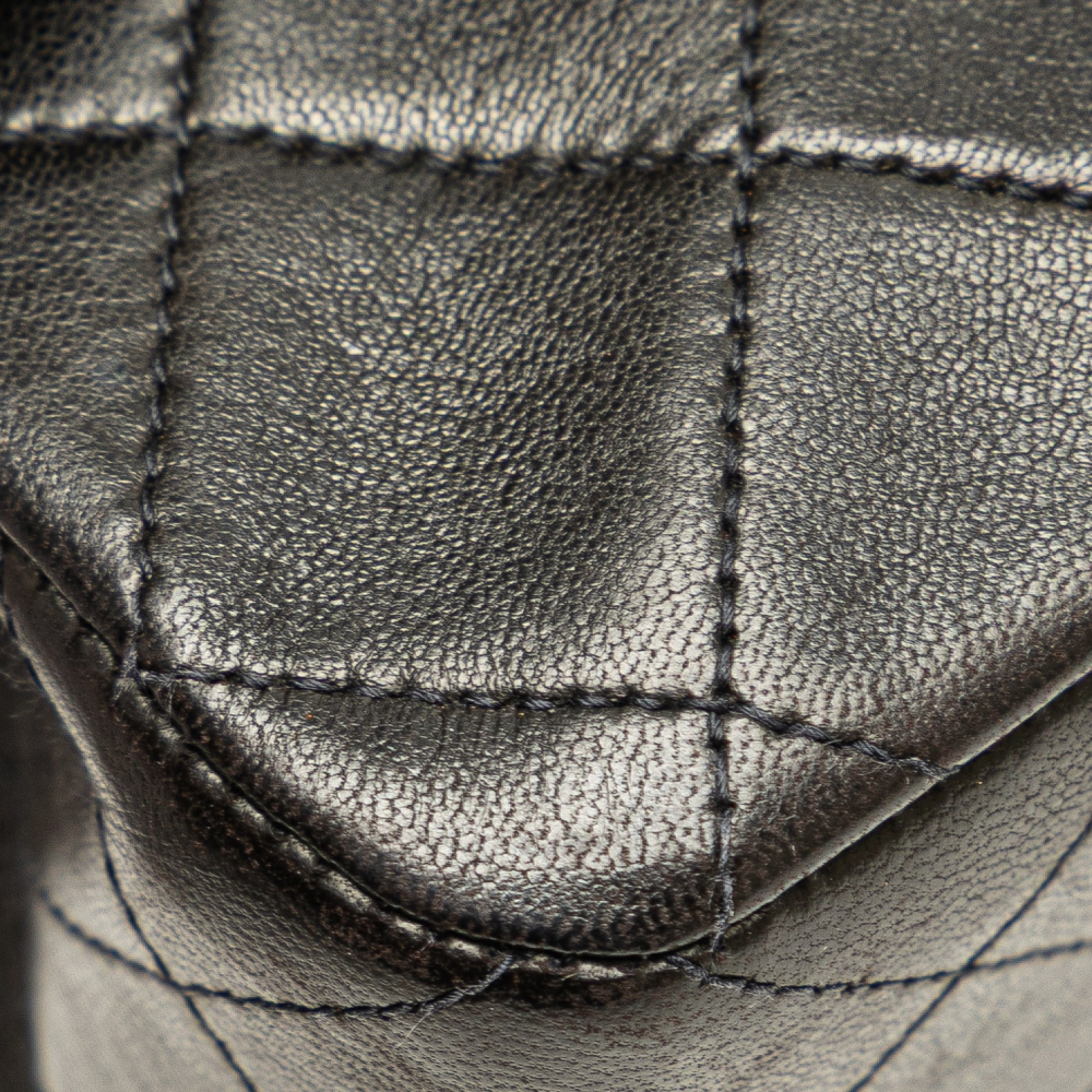 Chanel Classic Double Flap Small Matelassè Lambskin Flap Shoulder Bag Black