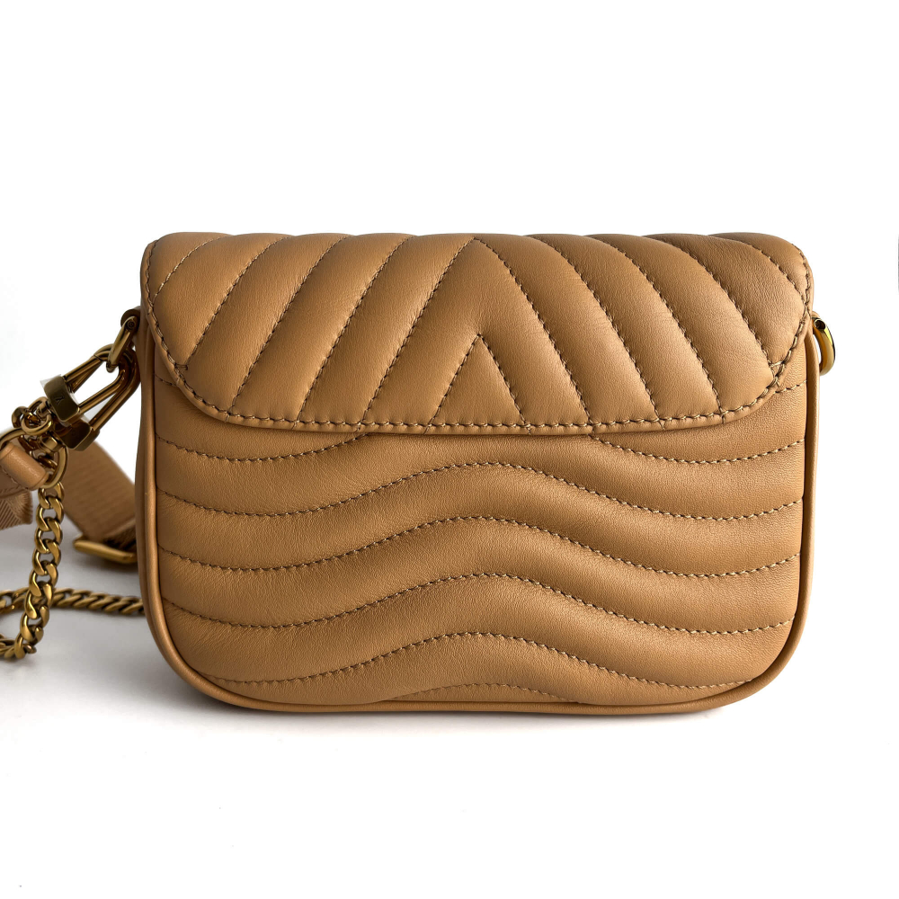Louis Vuitton New Wave Multi-Pochette Leather 2-Ways Pouch Crossbody Beige