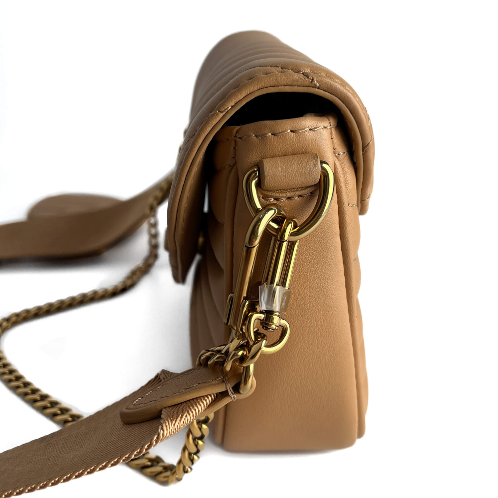 Louis Vuitton New Wave Multi-Pochette Leather 2-Ways Pouch Crossbody Beige