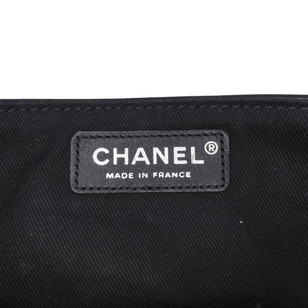 Chanel B Chanel Black Calf Leather Quilted skin Star Attitude Grommet Fold Over Clutch France