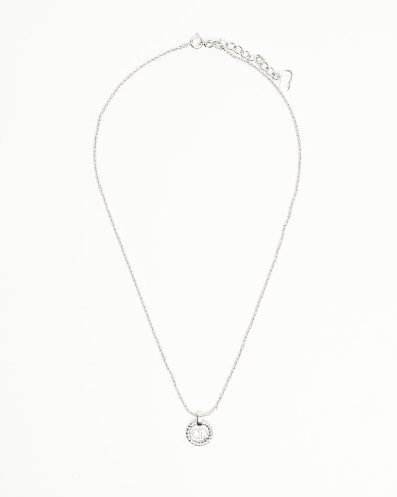Christian Dior Twist Ring Logo Necklace