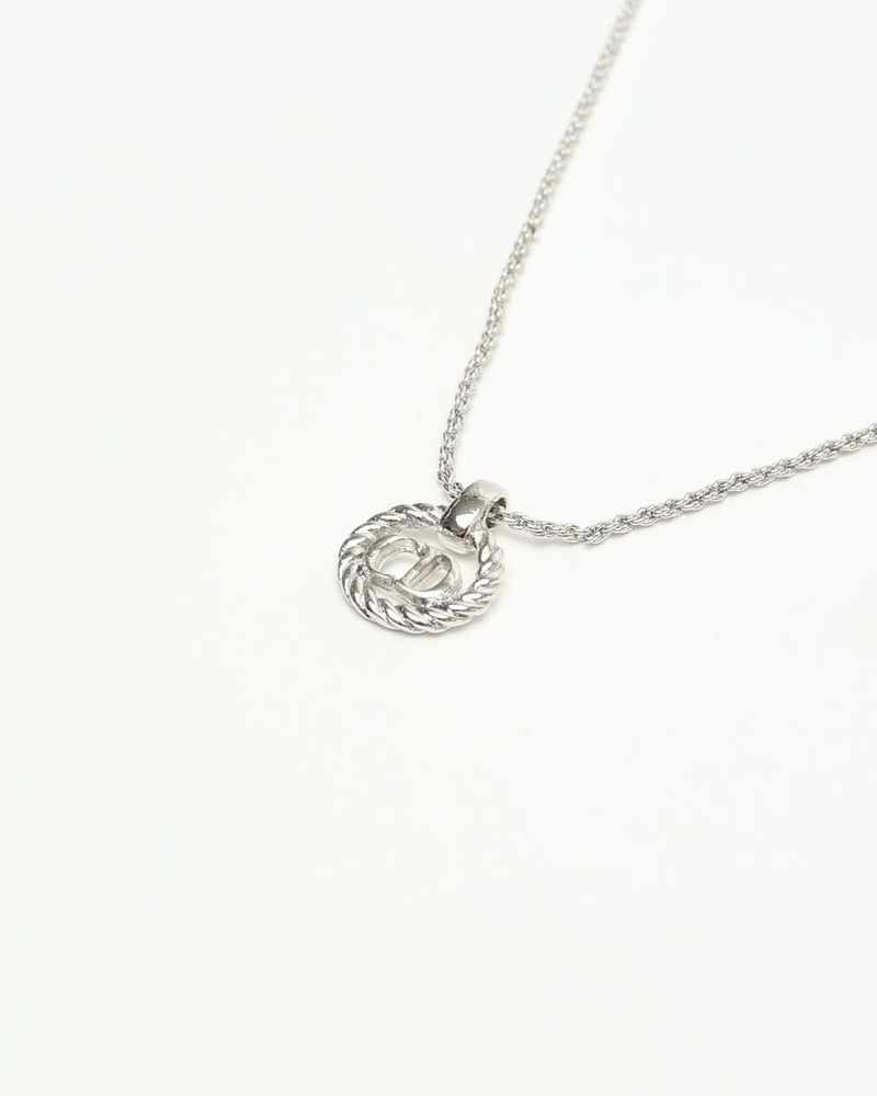 Christian Dior Twist Ring Logo Necklace