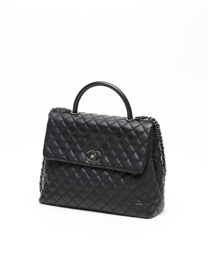 Chanel Large Coco Caviar Top Handle Bag