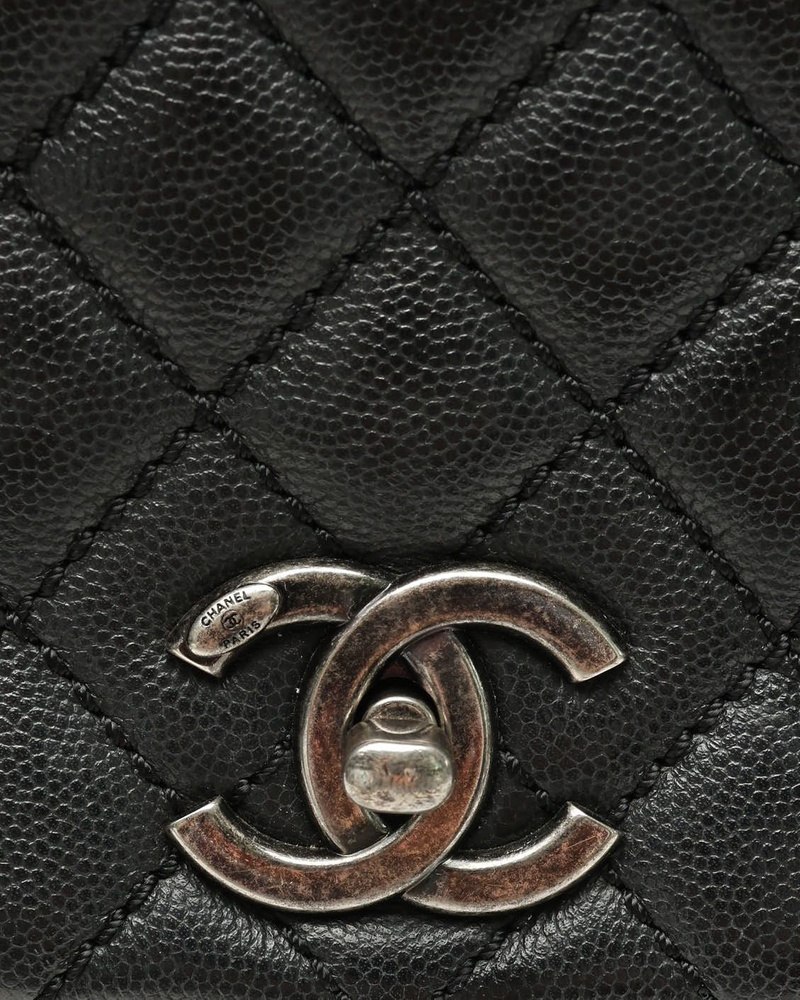 Chanel Large Coco Caviar Top Handle Bag