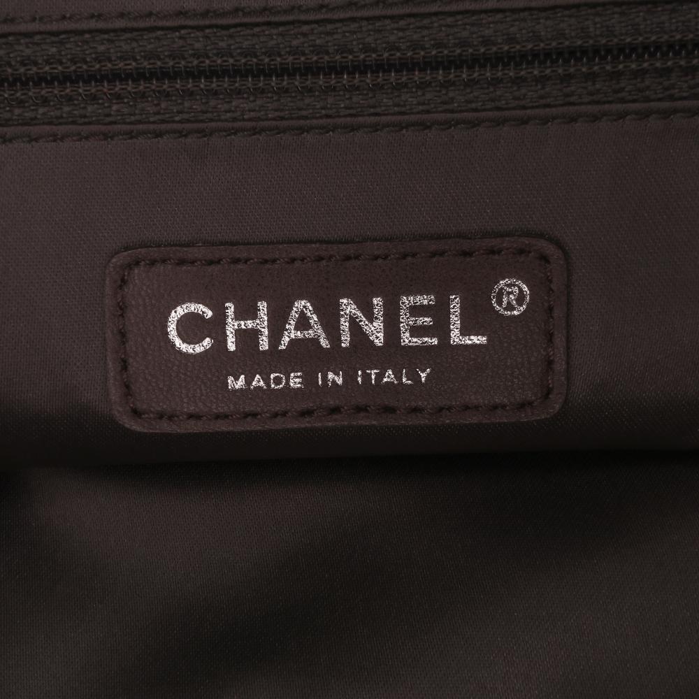 Chanel B Chanel Gold Calf Leather Perforated Crackled Metallic skin Drill Tote Italy