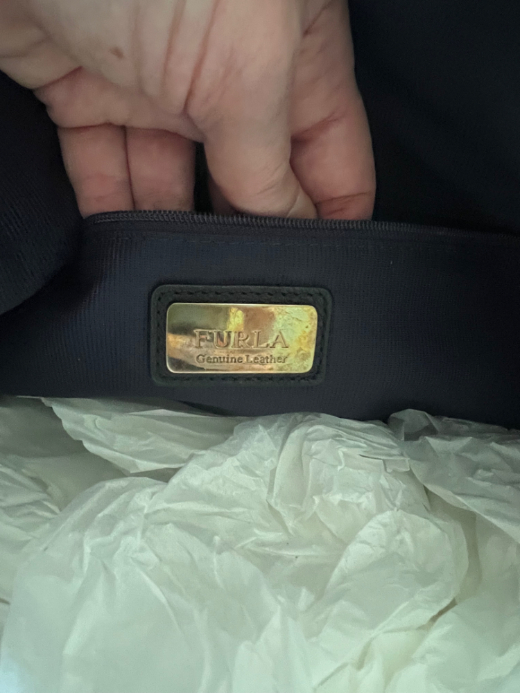 Furla Blaue und schwarze Handtasche