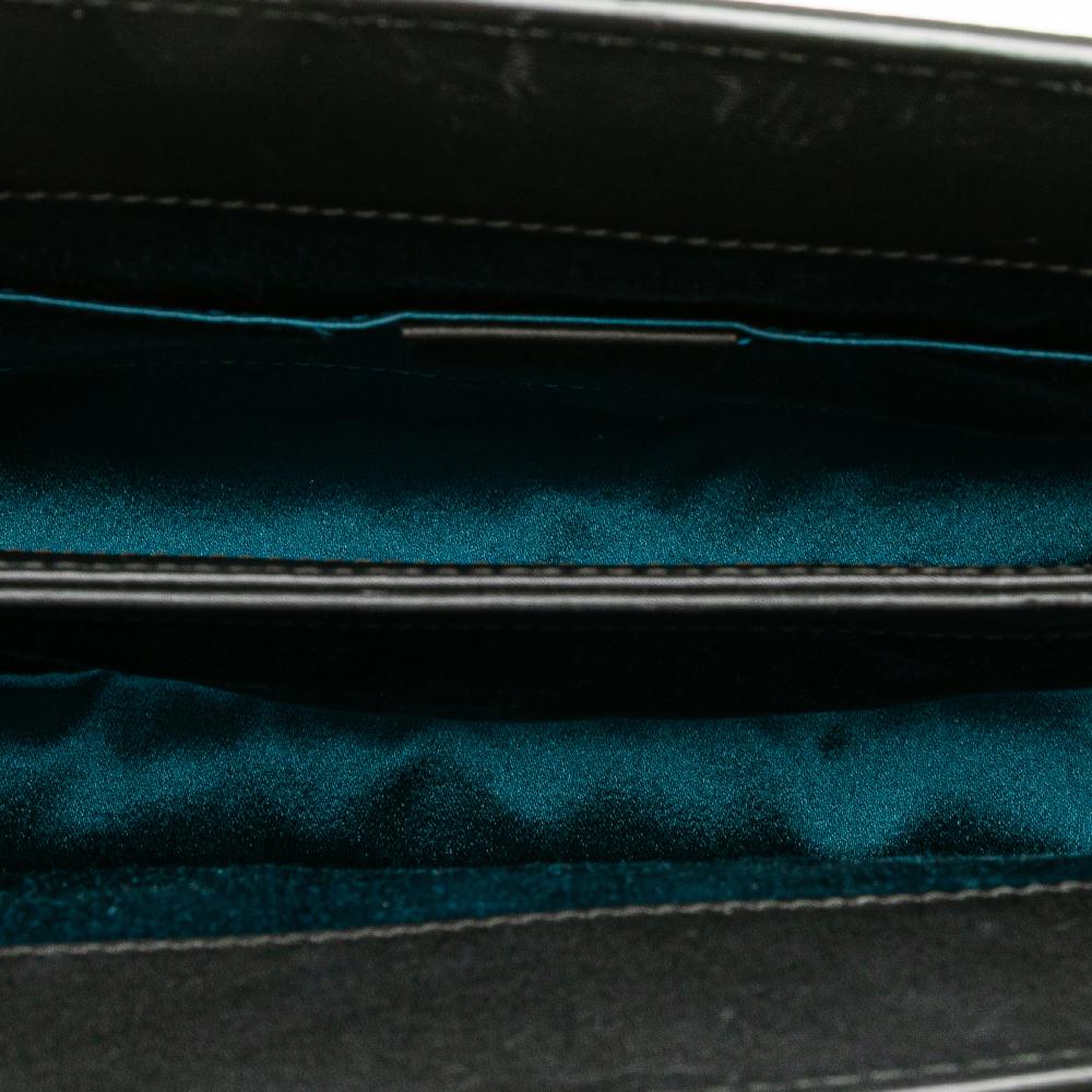 Gucci B Gucci Green with Black Suede Leather Small Ophidia Chain Crossbody Italy