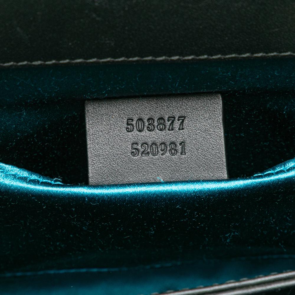 Gucci B Gucci Green with Black Suede Leather Small Ophidia Chain Crossbody Italy