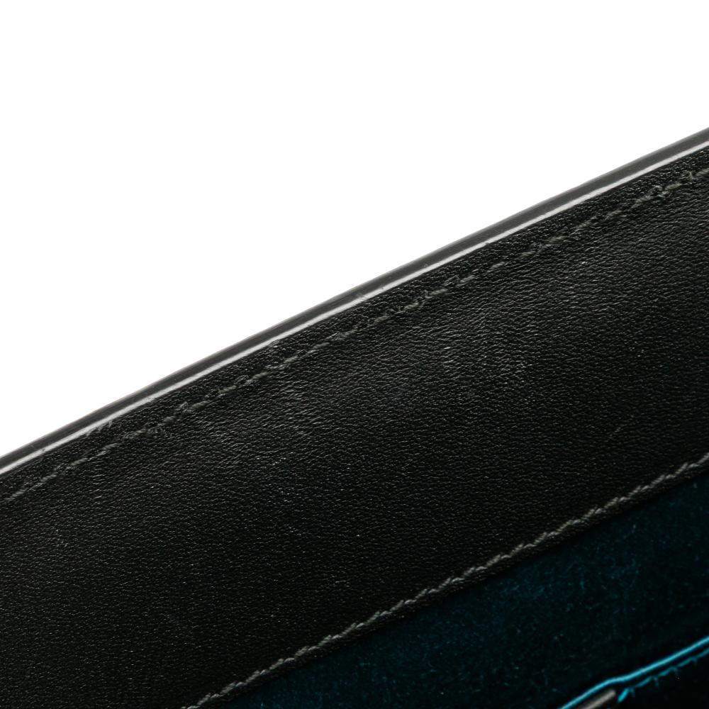 Gucci B Gucci Green with Black Suede Leather Small Ophidia Chain Crossbody Italy