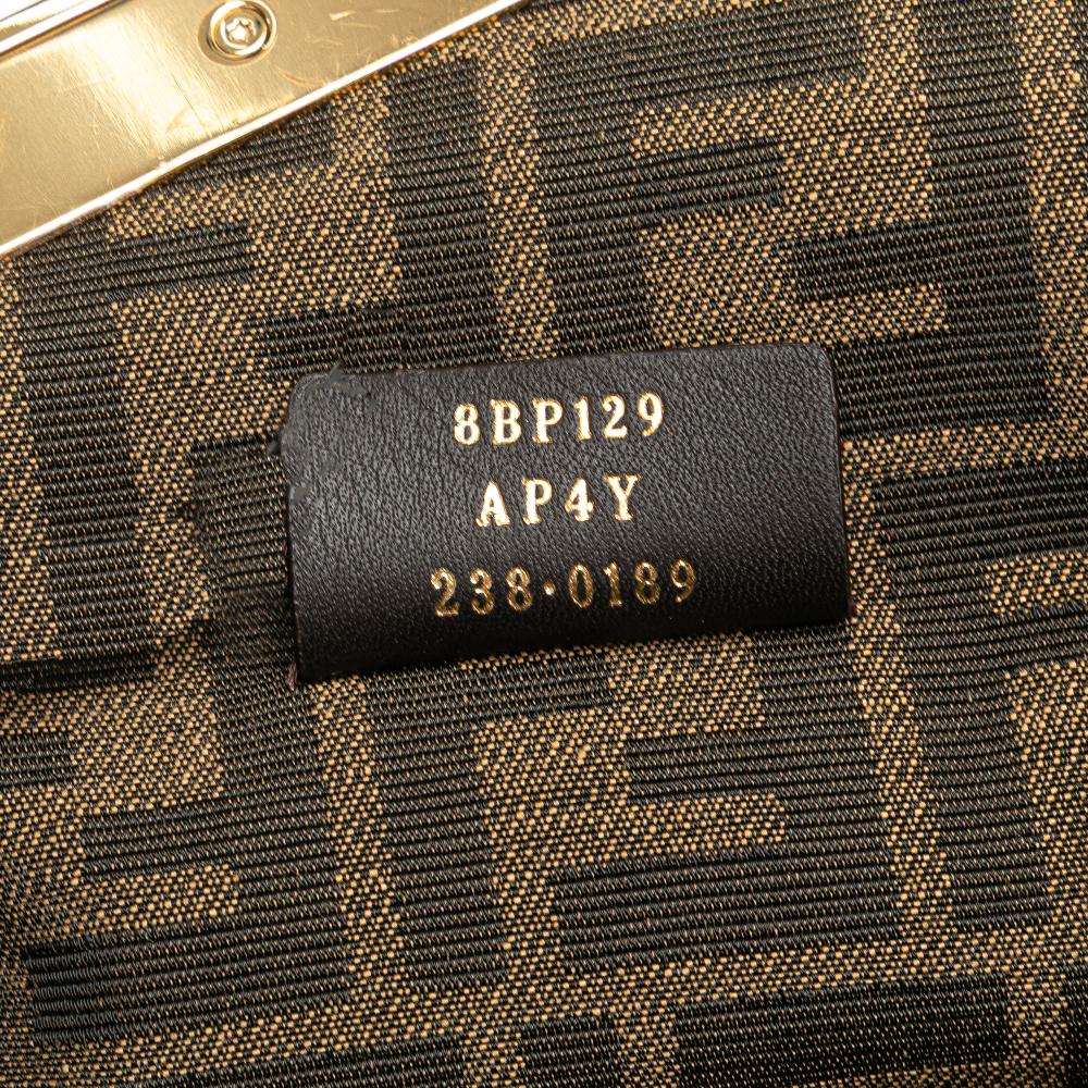 Fendi B Fendi Brown Light Beige Knit Fabric Small Fendi First Crossbody Italy