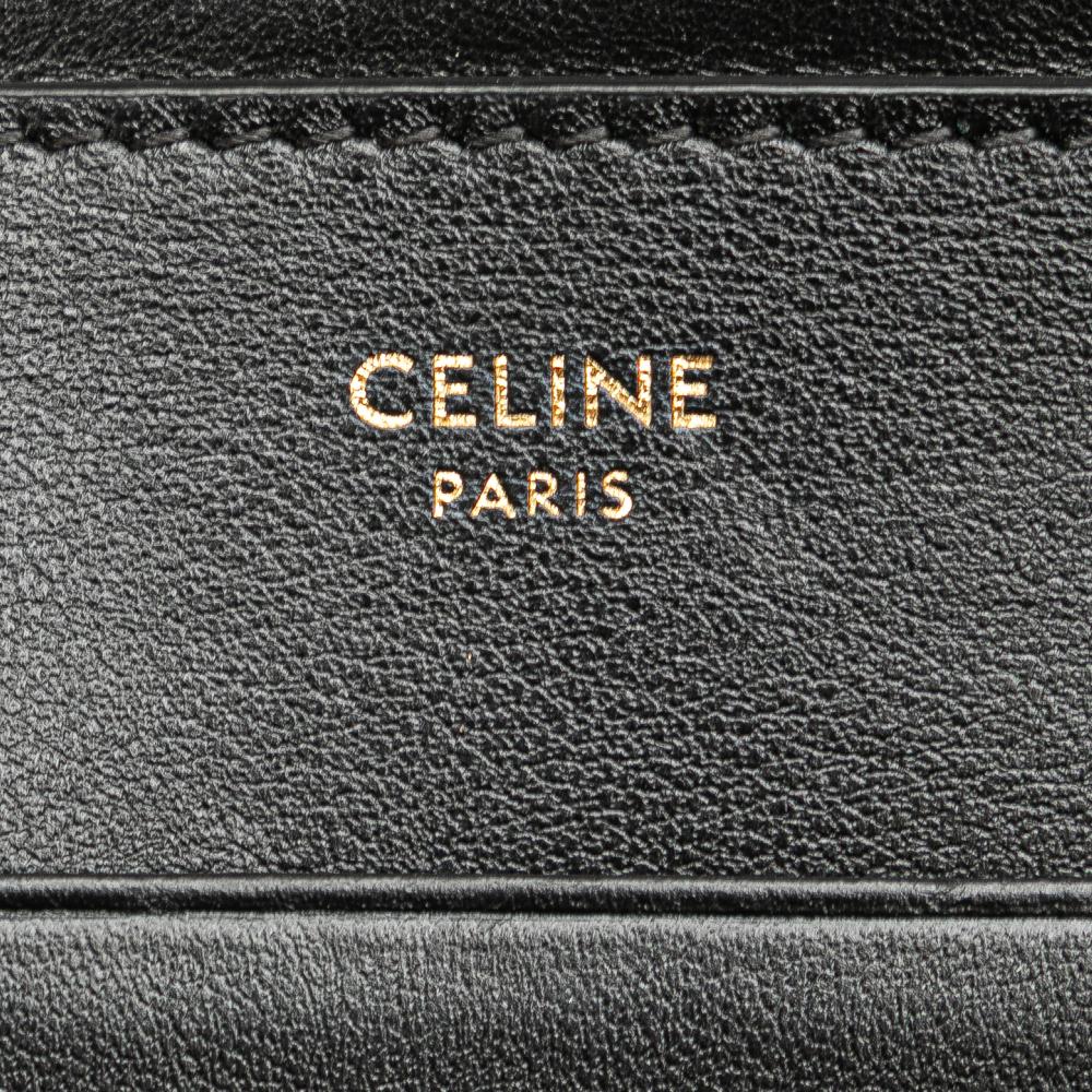 Celine AB Celine Silver Calf Leather Quilted Metallic skin C Charm Pouch Italy