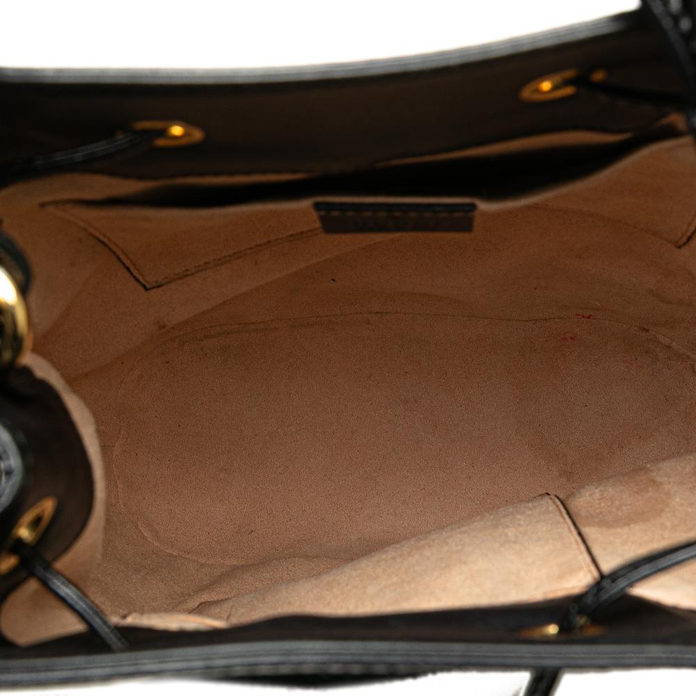 Gucci B Gucci Black Suede Leather Small Ophidia Bucket Italy