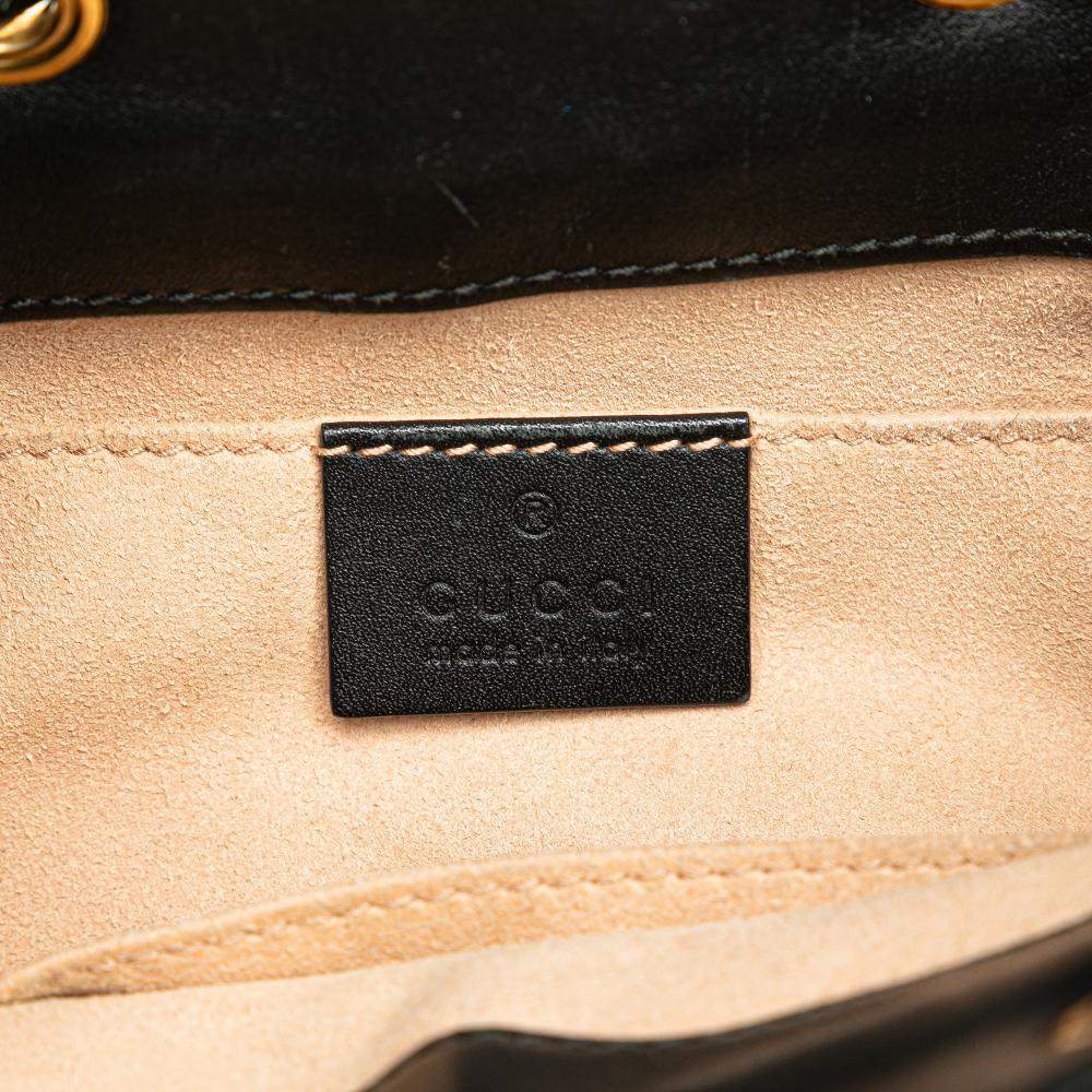 Gucci B Gucci Black Suede Leather Small Ophidia Bucket Italy