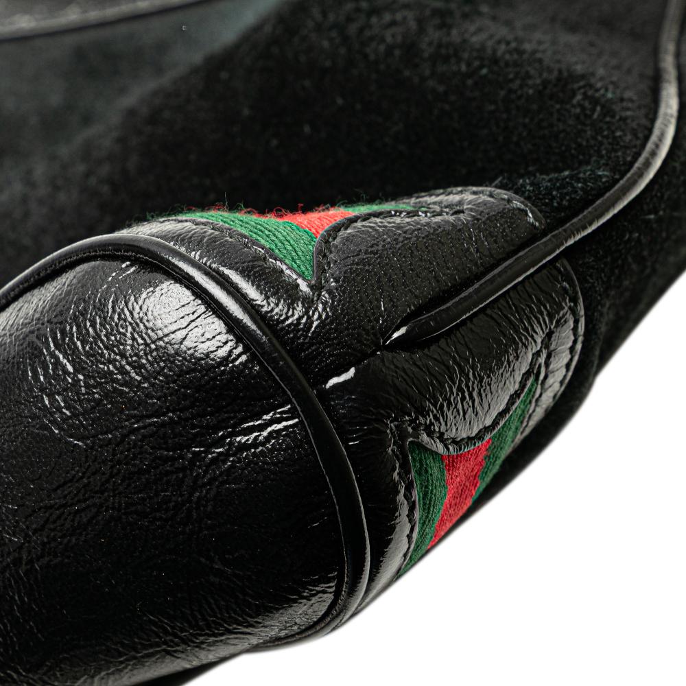 Gucci B Gucci Black Suede Leather Small Ophidia Bucket Italy