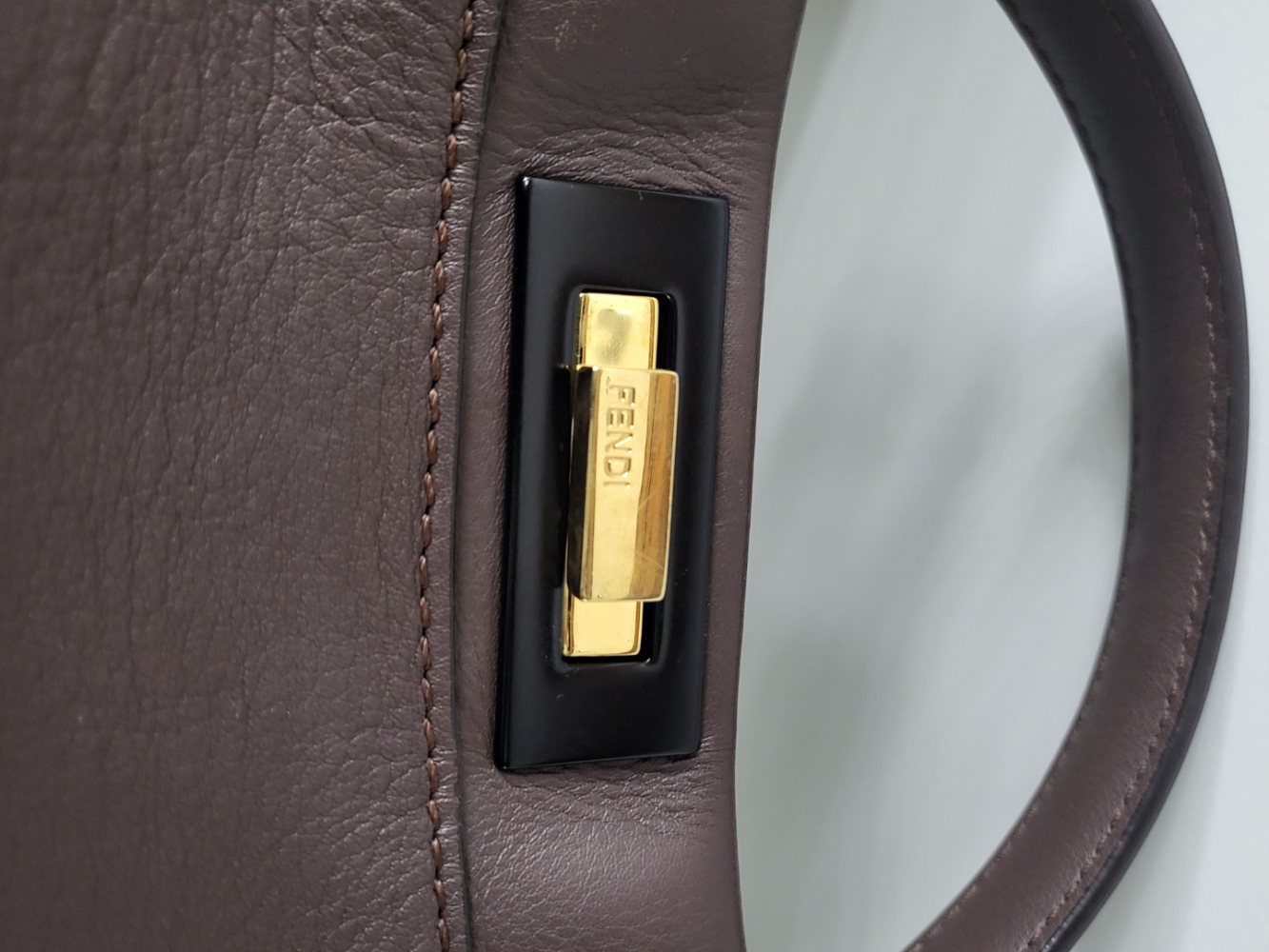 Fendi Peekaboo Regular Brown Leather