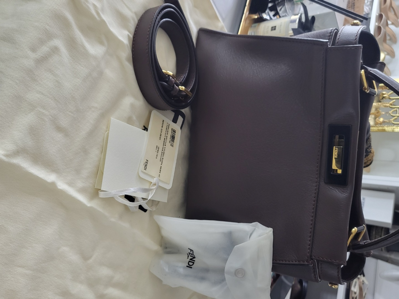 Fendi Peekaboo Regular Brown Leather