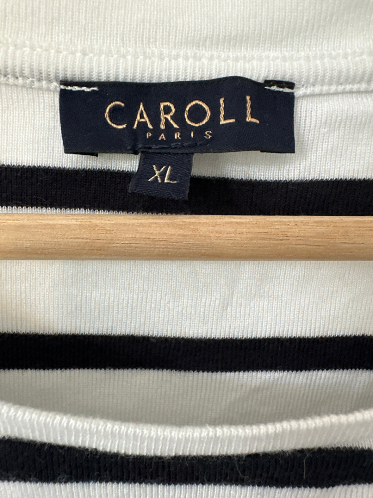 CAROLL Paris Black white stripes top