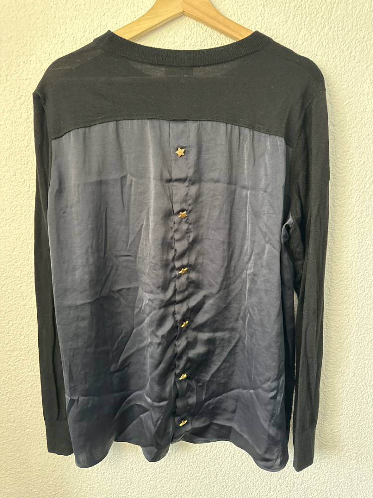 Escada Black top with gold stars