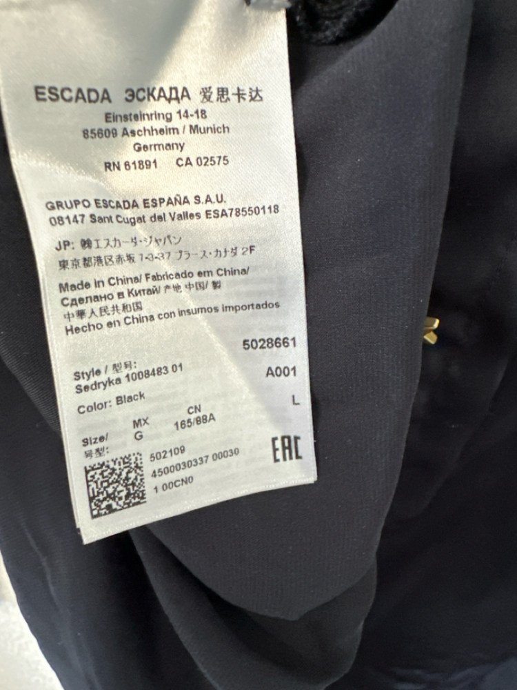 Escada Black top with gold stars