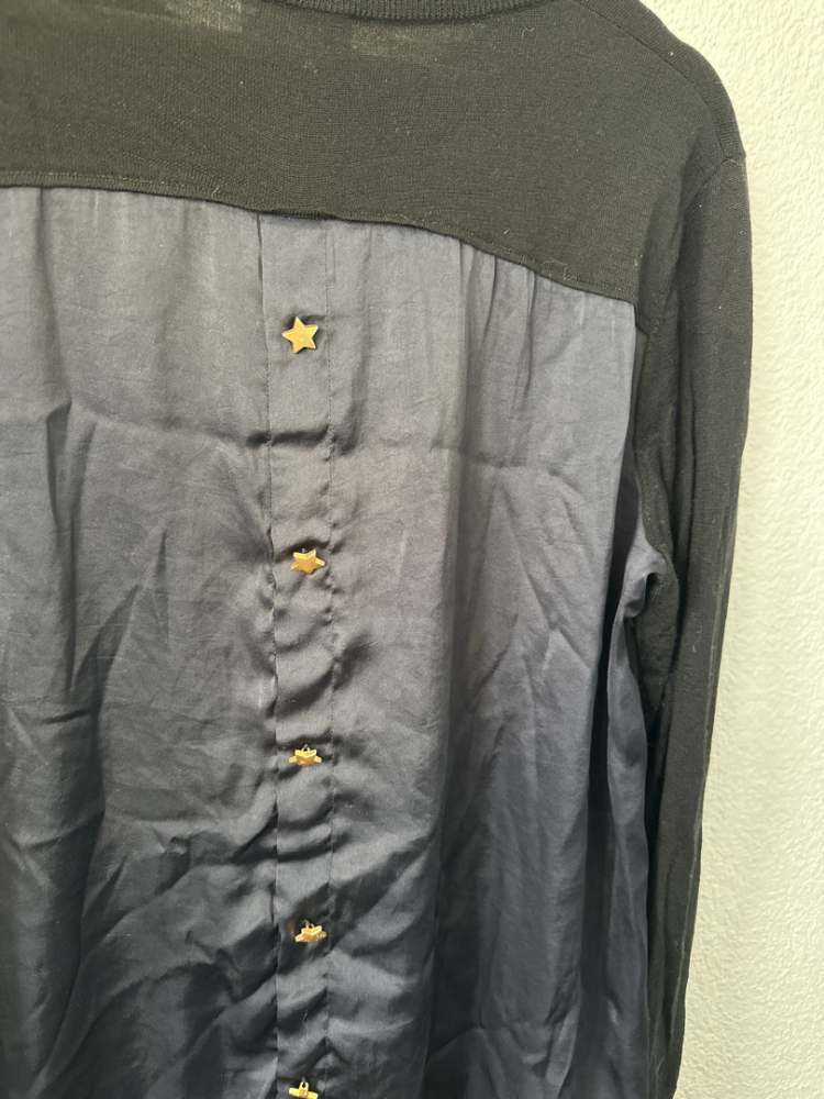 Escada Black top with gold stars