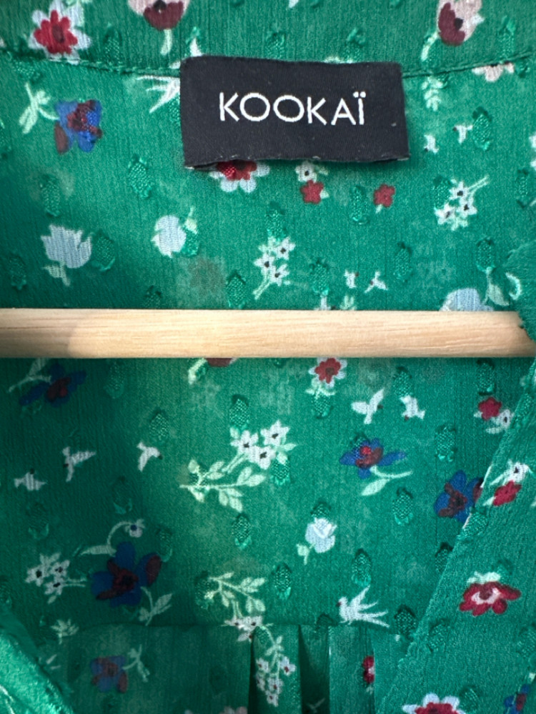 Kookai Top fleuri vert